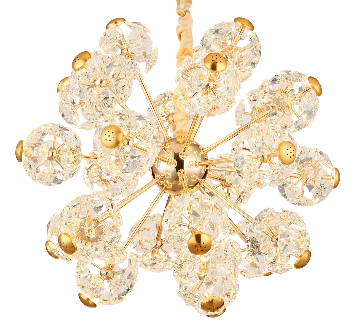 LED-HÄNGELEUCHTE 65/135 cm  - Klar/Goldfarben, KONVENTIONELL, Glas/Metall (65/135cm)