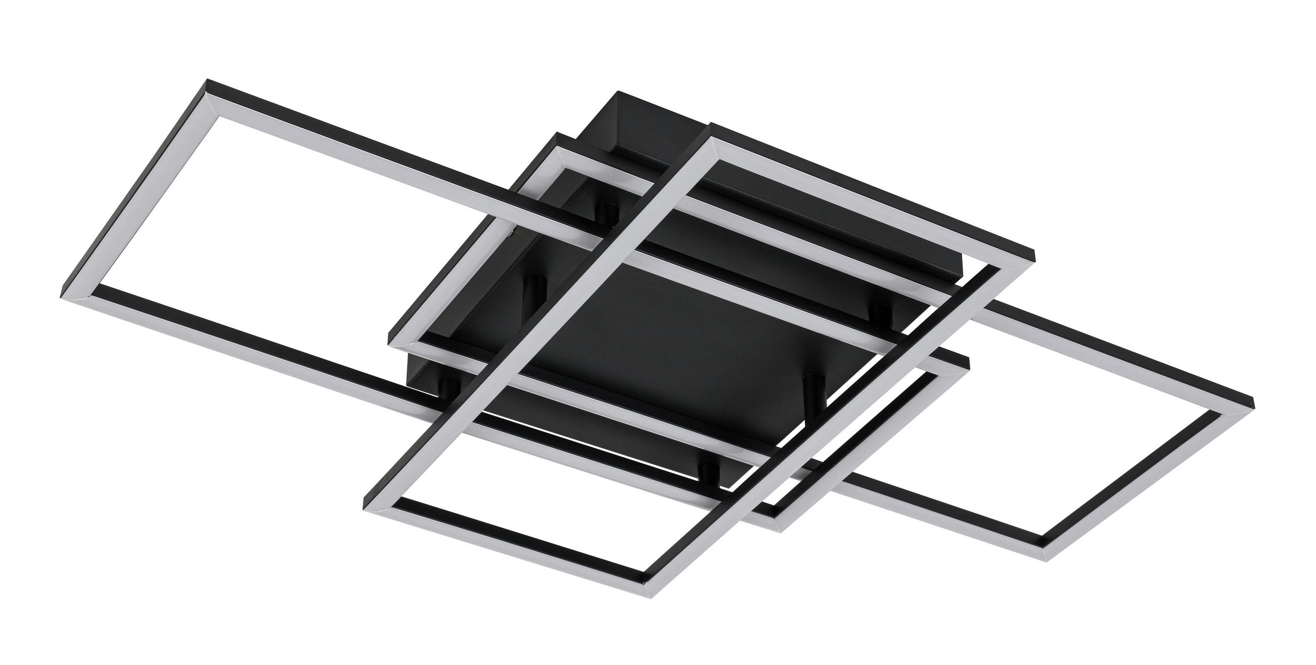 STROPNÍ LED SVÍTIDLO, 58/36/7,5 cm - černá, Design, kov/plast (58/36/7,5cm) - Novel