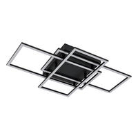 STROPNÍ LED SVÍTIDLO, 58/36/7,5 cm - černá, Design, kov/plast (58/36/7,5cm) - Novel