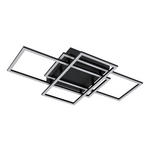 LED-DECKENLEUCHTE 58/36/7,5 cm   - Schwarz, Design, Kunststoff/Metall (58/36/7,5cm) - Novel