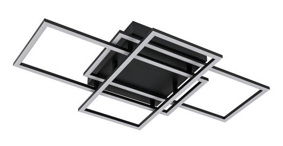 LED-DECKENLEUCHTE 58/36/7,5 cm   - Schwarz, Design, Kunststoff/Metall (58/36/7,5cm) - Novel