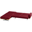 ECKSOFA in Flachgewebe Rot  - Rot/Schwarz, Natur, Holz/Textil (170/326cm) - Valnatura