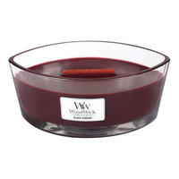 DIŠEČA SVEČA - vinsko rdeča, Basics, steklo/les (12/9/19cm) - WoodWick