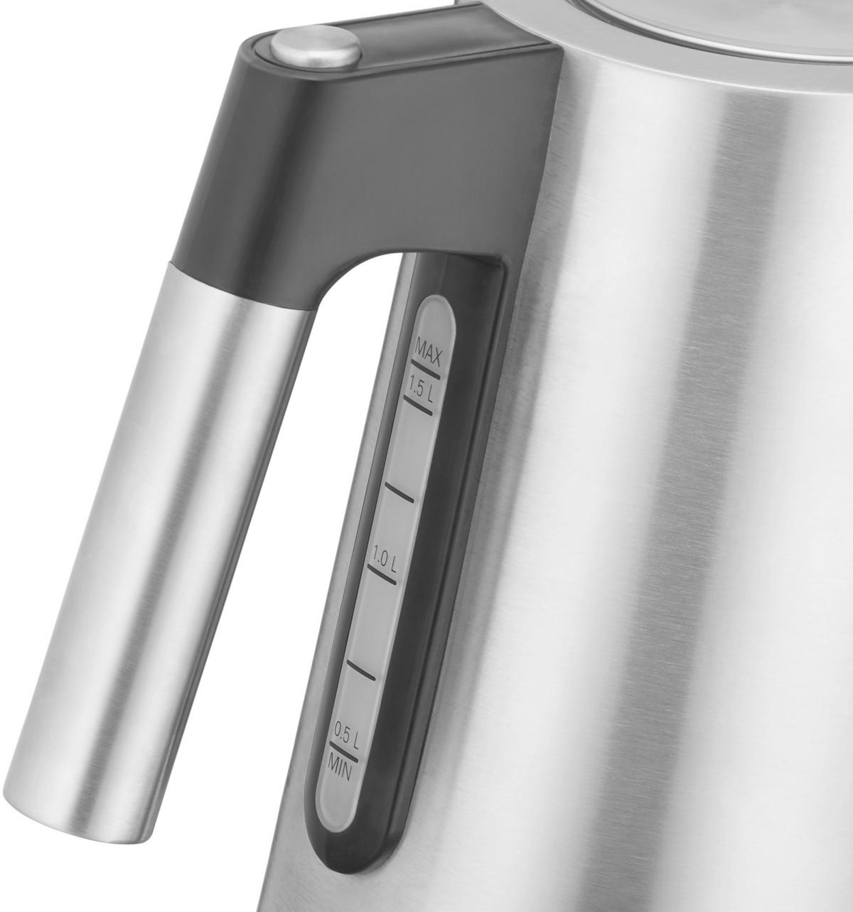 WASSERKOCHER 1,6 l  - Edelstahlfarben/Schwarz, Design, Kunststoff/Metall - WMF