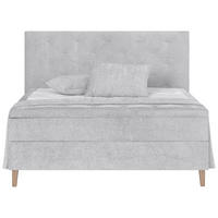 BOXSPRINGBETT 160/200 cm  in Hellgrau  - Eichefarben/Hellgrau, Konventionell, Holz/Textil (160/200cm) - Welnova