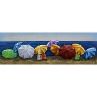 METALLBILD Strand & Meer 90/30 cm  - Blau/Gelb, Trend, Metall (90/30cm) - Monee