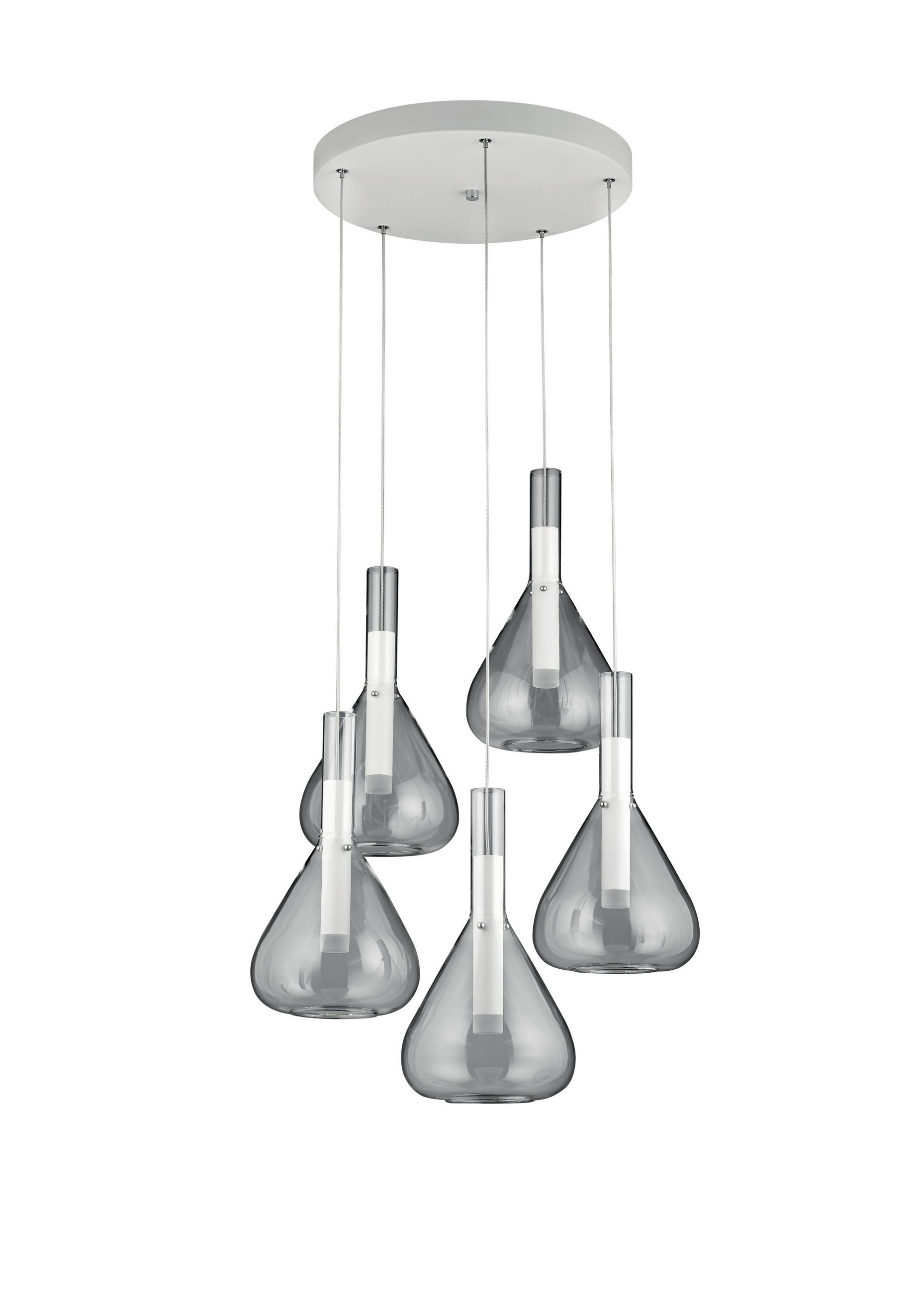 LED-HÄNGELEUCHTE 55/200 cm  - Transparent/Weiß, Design, Glas/Metall (55/200cm) - Cinque