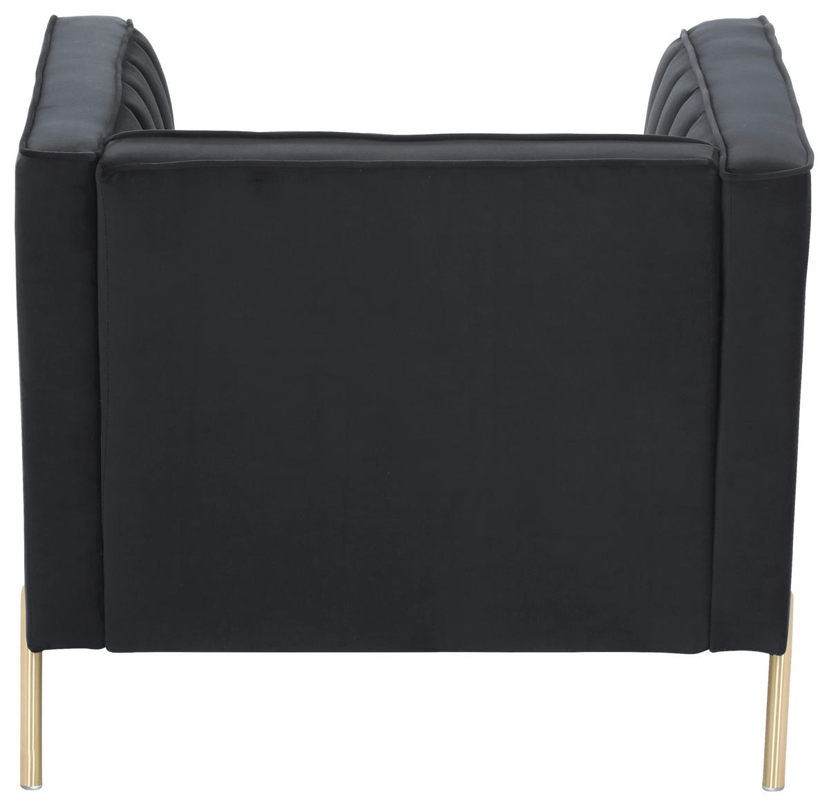 SESSEL in Samt Schwarz  - Goldfarben/Schwarz, Design, Textil/Metall (101/75/85cm) - Livetastic