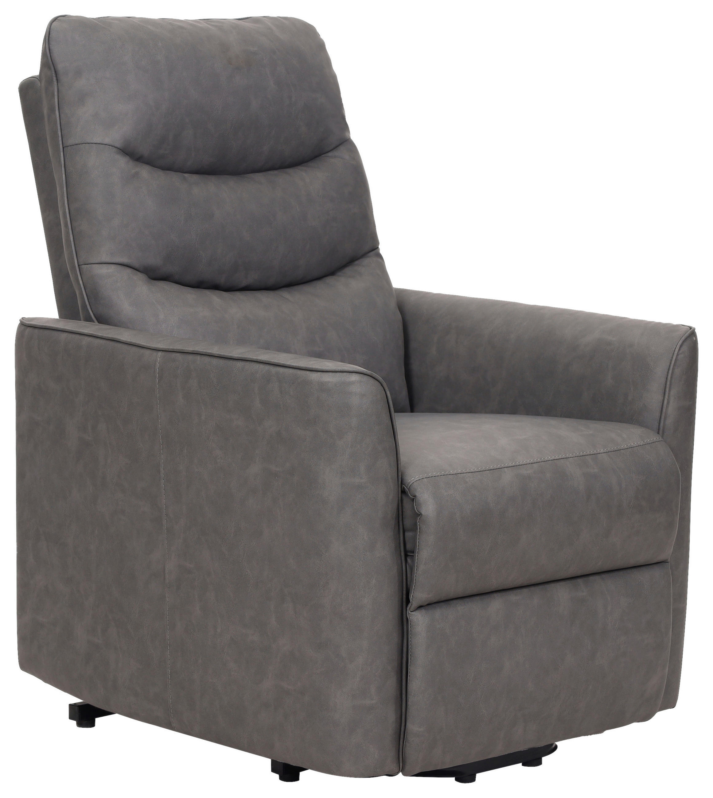 FERNSEHSESSEL Lederlook Grau  - Schwarz/Grau, Konventionell, Textil/Metall (76/105/88cm) - MID.YOU