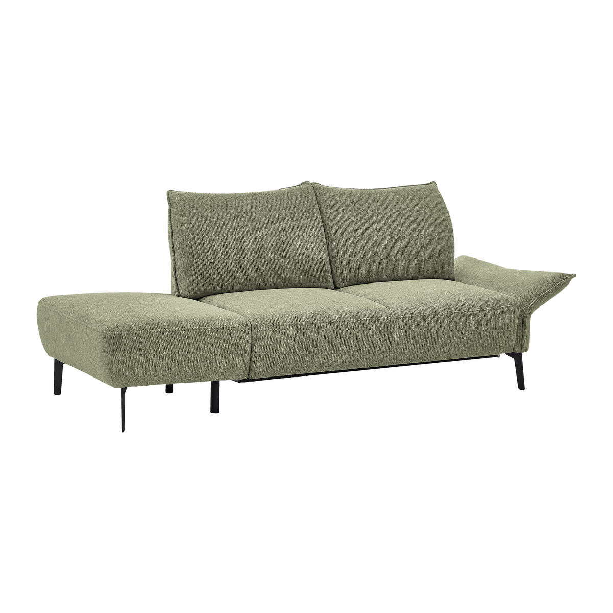RÉCAMIERE Chenille Grün  - Schwarz/Grün, Konventionell, Textil/Metall (206/90/92cm) - Elegando