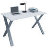 SCHREIBTISCH 140/80/76 cm  in Silberfarben, Weiß  - Silberfarben/Weiß, MODERN, Holzwerkstoff/Metall (140/80/76cm) - MID.YOU