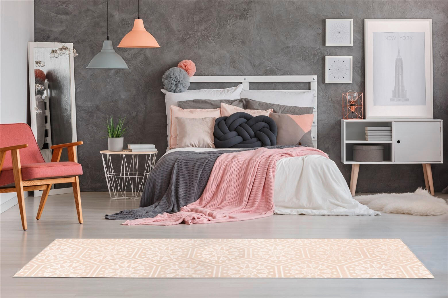 TEPPICH 80/300 cm Monroe 225 Creme  - Creme, KONVENTIONELL, Kunststoff/Textil (80/300cm)