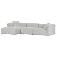 ECKSOFA in Chenille Creme  - Creme/Schwarz, MODERN, Kunststoff/Textil (180/323cm) - Carryhome