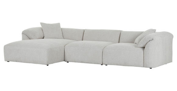 ECKSOFA in Chenille Creme  - Creme/Schwarz, MODERN, Kunststoff/Textil (180/323cm) - Carryhome