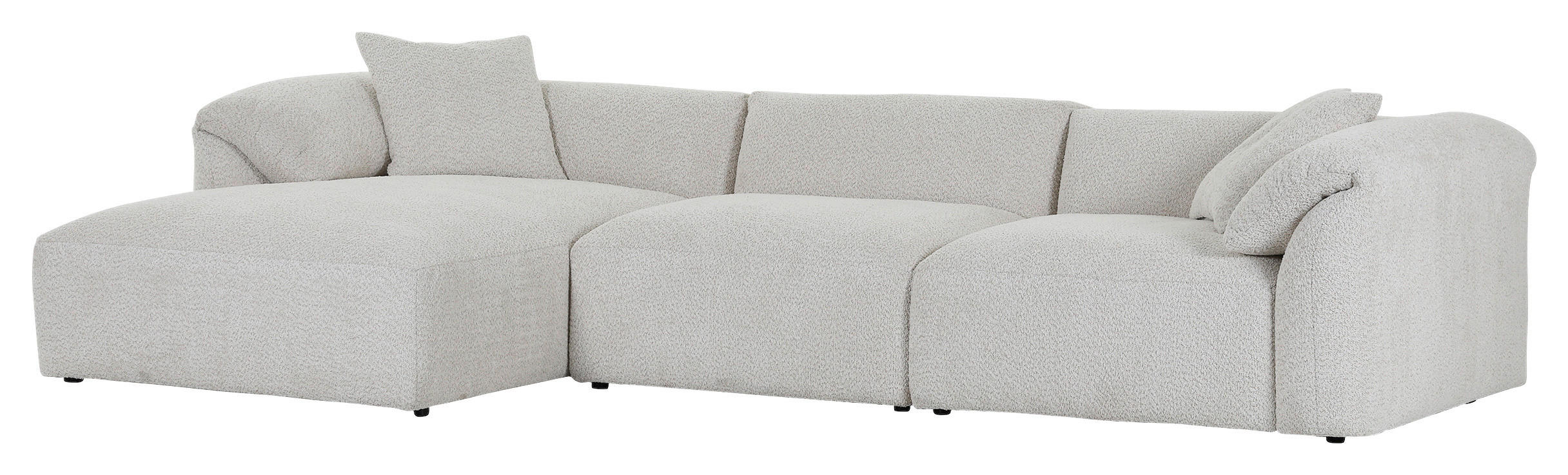 ECKSOFA Creme Chenille  - Creme/Schwarz, MODERN, Kunststoff/Textil (180/323cm) - Carryhome