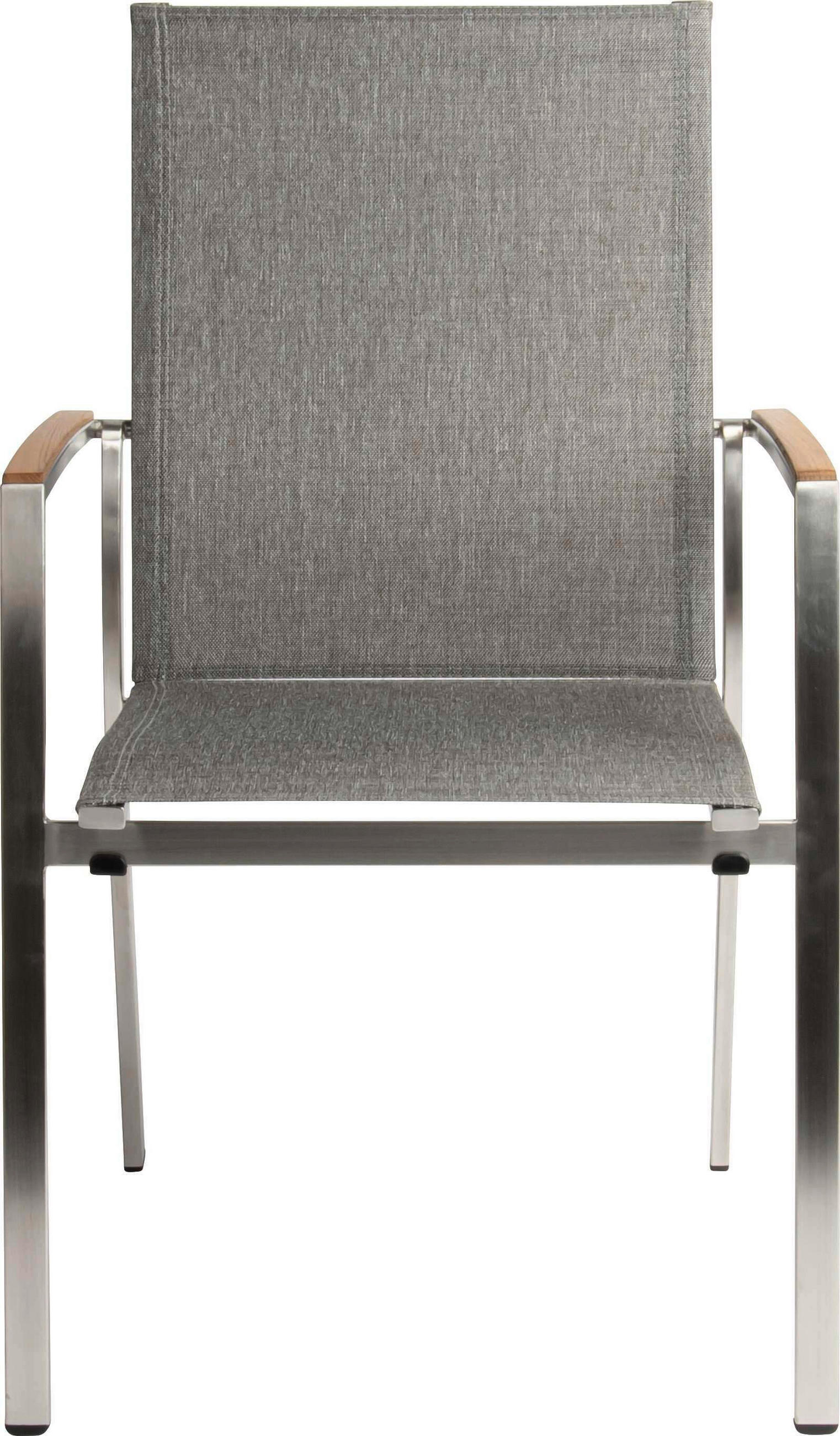 STAPELSESSEL in Holz, Metall, Textil Grau, Edelstahlfarben  - Edelstahlfarben/Grau, Basics, Holz/Textil (56/92/63cm) - Stern