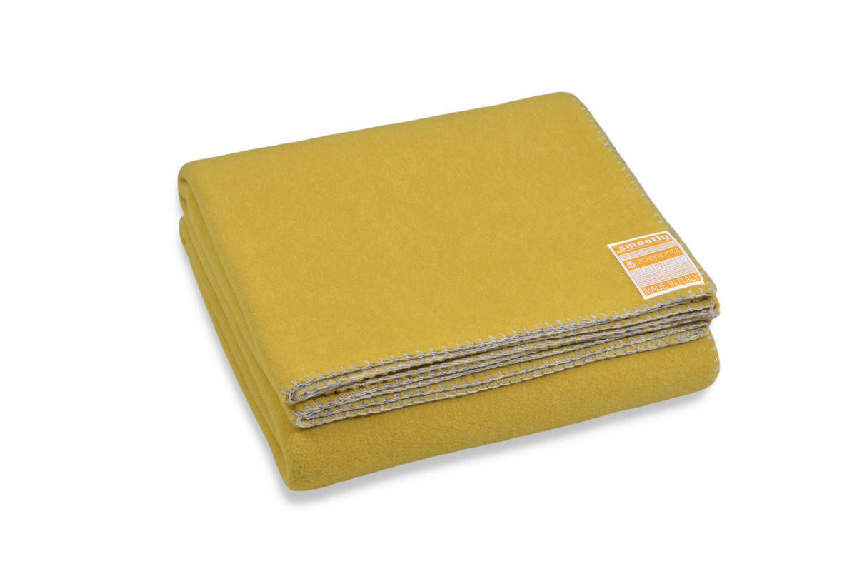 FLEECOVÁ DEKA, polyester, 140/190 cm - kari žltá, Basics, textil (140/190cm) - Zoeppritz