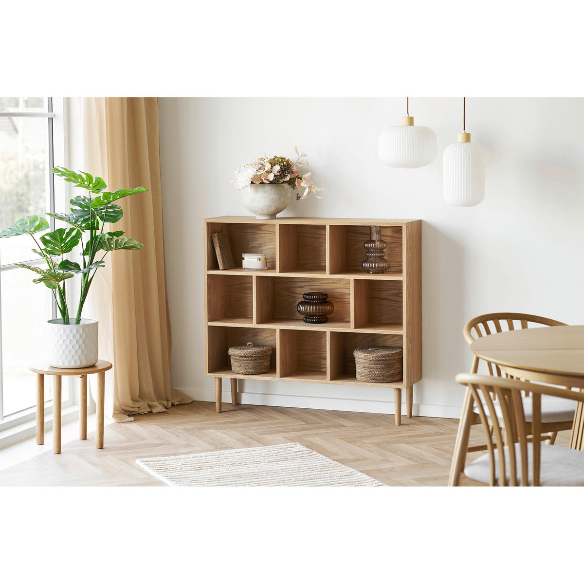 BEISTELLTISCH 40/40/40 cm Jena Eiche massiv Eichefarben rund  - Eichefarben, Basics, Holz (40/40/40cm)