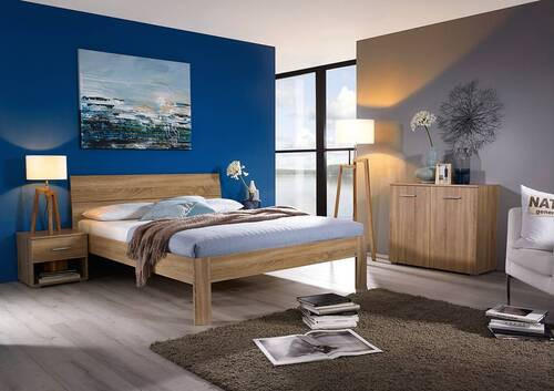 BETT 140/200 cm in Sonoma Eiche - Sonoma Eiche, Basics (140/200cm) - Xora