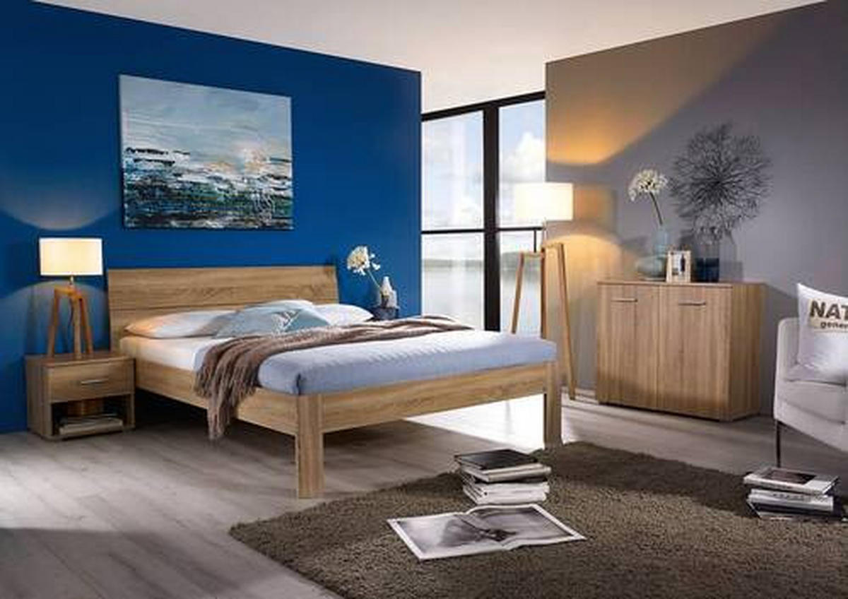 BETT 140/200 cm  in Sonoma Eiche   - Sonoma Eiche, Basics, Holzwerkstoff (140/200cm) - Xora