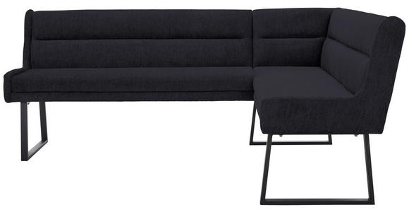 ECKBANK 217/159 cm Webstoff Schwarz - Schwarz, Design, Textil/Metall (217/159cm) - Novel