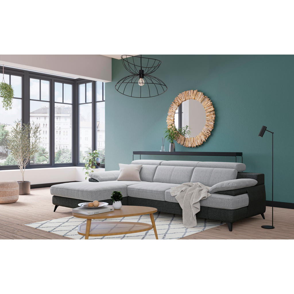 Thumbnail - Livetastic Ecksofa, Graphit, Silber, Textil, 3-Sitzer, L-Form, 291x80-98x178 cm, Made in EU, seitenverkehrt erhältlich, ...