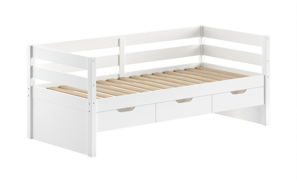 STAURAUMBETT 90/200 cm  in Weiß  - Naturfarben/Weiß, MODERN, Holz (90/200cm) - Vipack