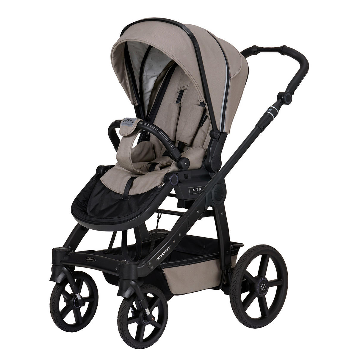 KINDERWAGENSET ROCK IT HB Outdoor  - Karamell/Schwarz, Basics, Textil/Metall (102/58/120cm) - Hartan