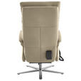 RELAXSESSEL in Leder Ecru  - Ecru/Edelstahlfarben, Design, Leder/Metall (70/124/85cm) - Cantus