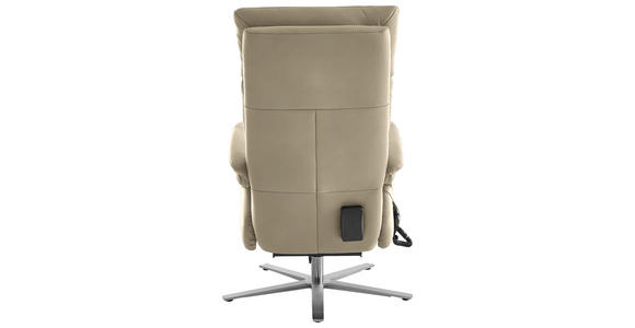 RELAXSESSEL in Leder Ecru - Ecru/Edelstahlfarben, Design, Leder/Metall (70/124/85cm) - Cantus