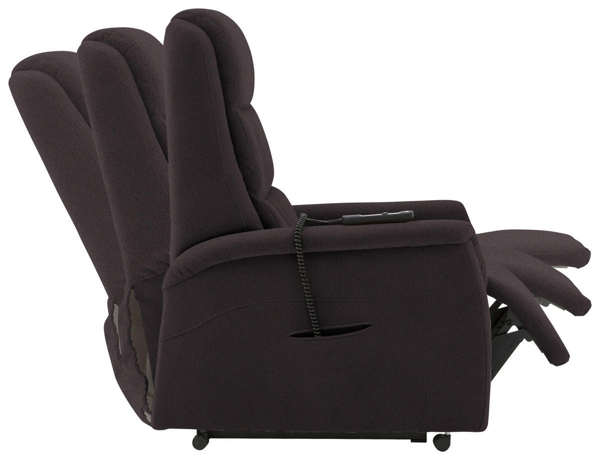 FERNSEHSESSEL Valdera  mit Relaxfunktion, Aufstehhilfe, Rücken echt Mikrofaser Mokka  - Schwarz/Mokka, KONVENTIONELL, Kunststoff/Textil (70/107/88cm) - Livetastic