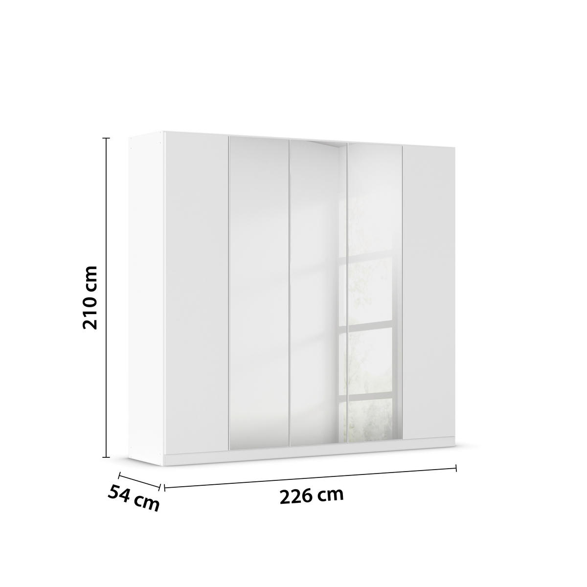 FALTTÜRENSCHRANK in Weiss  - Weiss, Holzwerkstoff (226/210/54cm) - Boxxx