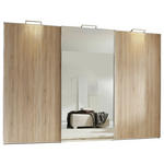 SCHWEBETÜRENSCHRANK  in Sonoma Eiche  - Alufarben/Sonoma Eiche, Design, Glas/Holzwerkstoff (249/222/68cm) - Moderano