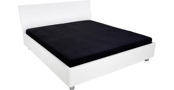 BETT 180/200 cm in Weiß - Alufarben/Weiß, Basics, Holzwerkstoff (180/200cm) - Ambiente