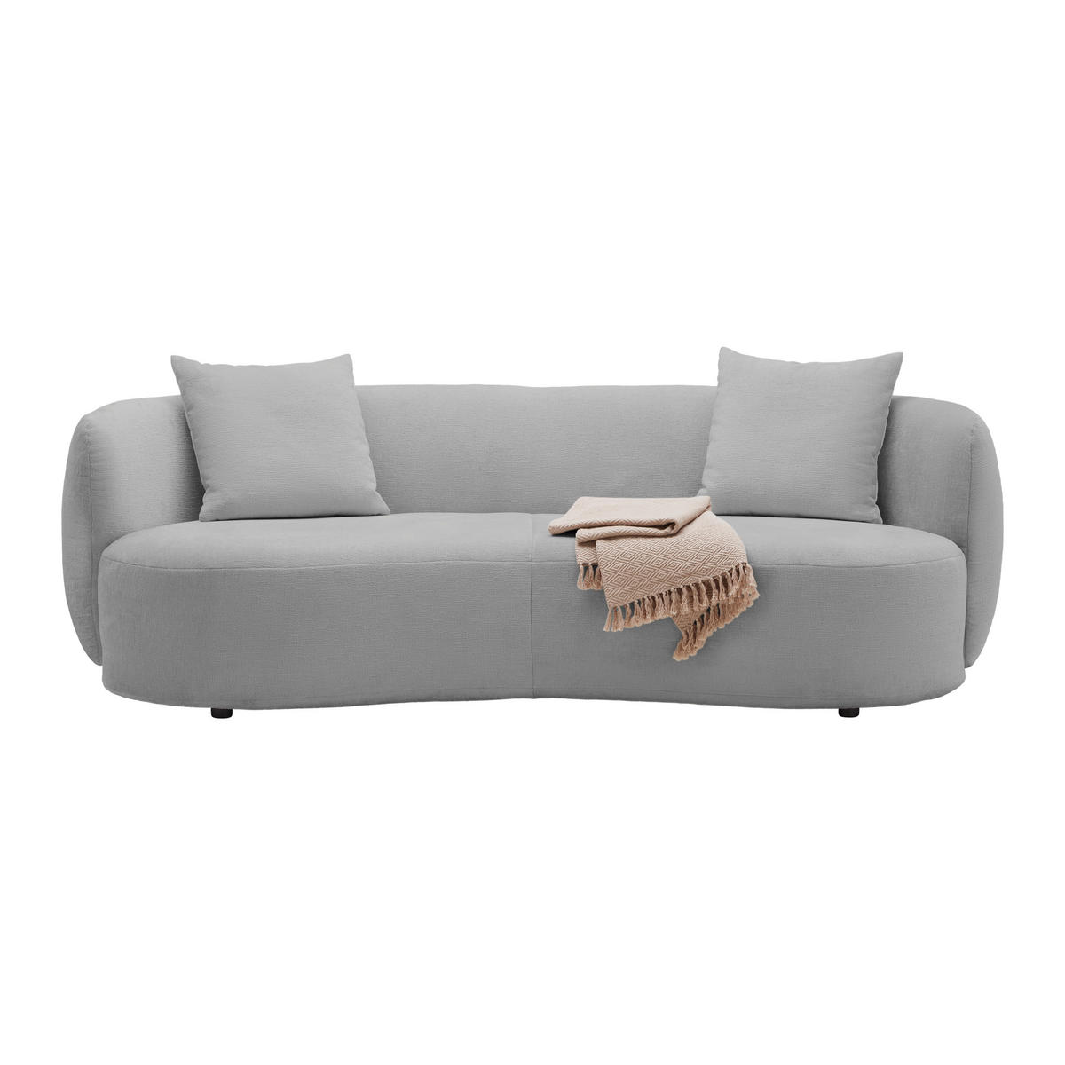 BIG SOFFA i chenille ljusgrå  - ljusgrå/svart, Modern, textil/plast (235/72/110cm) - MID.YOU