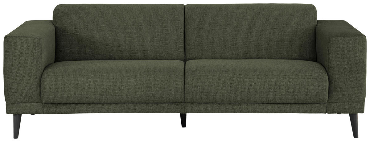 3-SITZER-SOFA OSLO_LZ Webstoff Grün  - Schwarz/Grün, Design, Holz/Textil (218/77/93cm) - MID.YOU