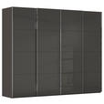 SCHWEBETÜRENSCHRANK 271/235/68 cm 4-türig Graphitfarben, Schwarz  - Chromfarben/Graphitfarben, Design, Glas/Holzwerkstoff (271/235/68cm) - Novel