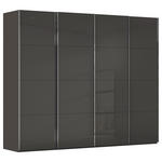 SCHWEBETÜRENSCHRANK 271/223/68 cm 4-türig Graphitfarben, Schwarz  - Chromfarben/Graphitfarben, Design, Glas/Holzwerkstoff (271/223/68cm) - Novel