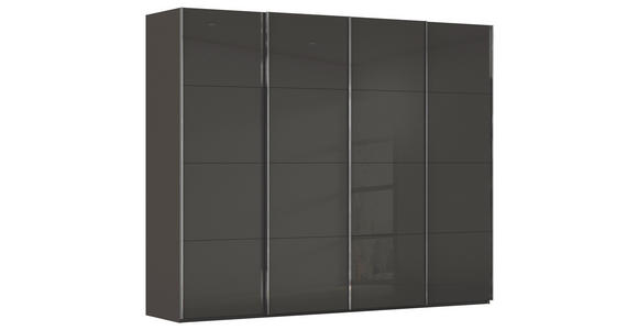 SCHWEBETÜRENSCHRANK 271/235/68 cm 4-türig Graphitfarben, Schwarz - Chromfarben/Graphitfarben, Design, Glas/Holzwerkstoff (271/235/68cm) - Novel