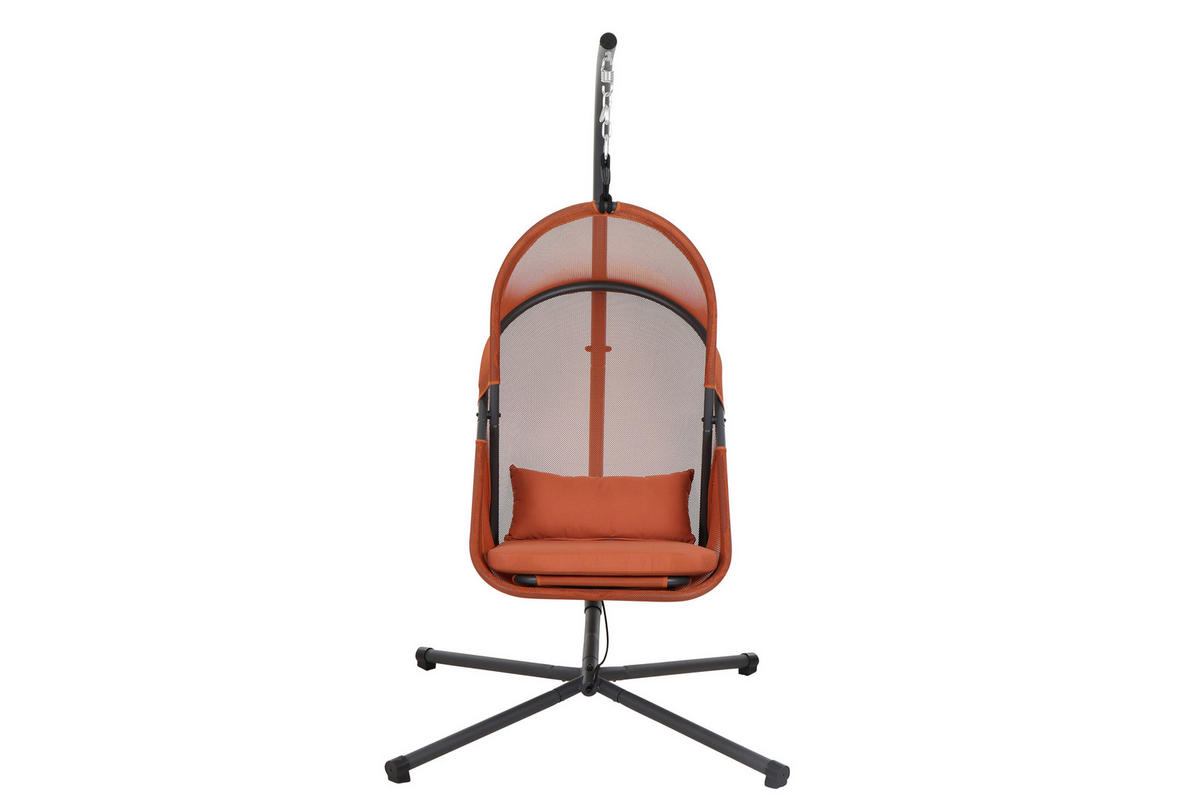 HÄNGESESSEL 123/195/106 cm  - Anthrazit/Rot, KONVENTIONELL, Kunststoff/Textil (123/195/106cm) - Siena Garden