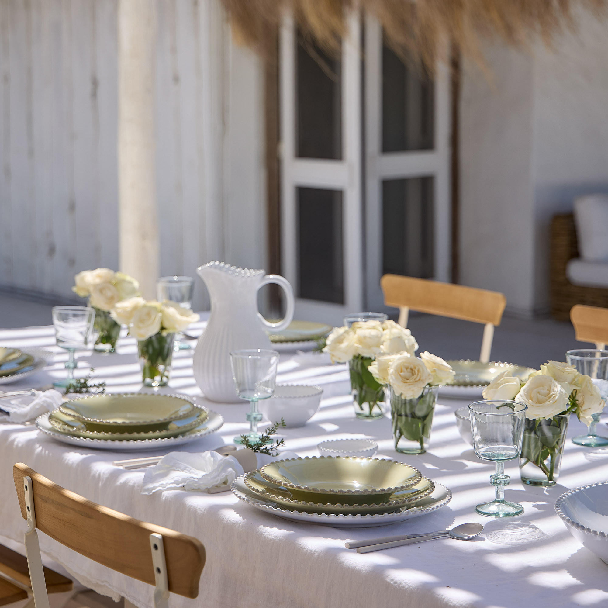 Thumbnail - Costa Nova Kombiservice Pearl, Salbeigrün, Keramik, 12-teilig, 800 ml, Handmade in Europe, Essen & Trinken, Geschirr, Ge...