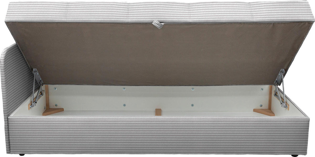 LIEGE  in Cord Hellgrau  - Hellgrau/Schwarz, Basics, Kunststoff/Textil (95/90/205cm) - Xora