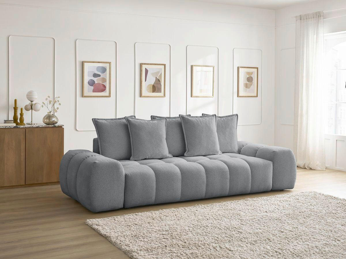 3-SITZER-SOFA EVEREST Flachgewebe Dunkelgrau  - Dunkelgrau/Schwarz, MODERN, Kunststoff/Textil (278/90/115cm)