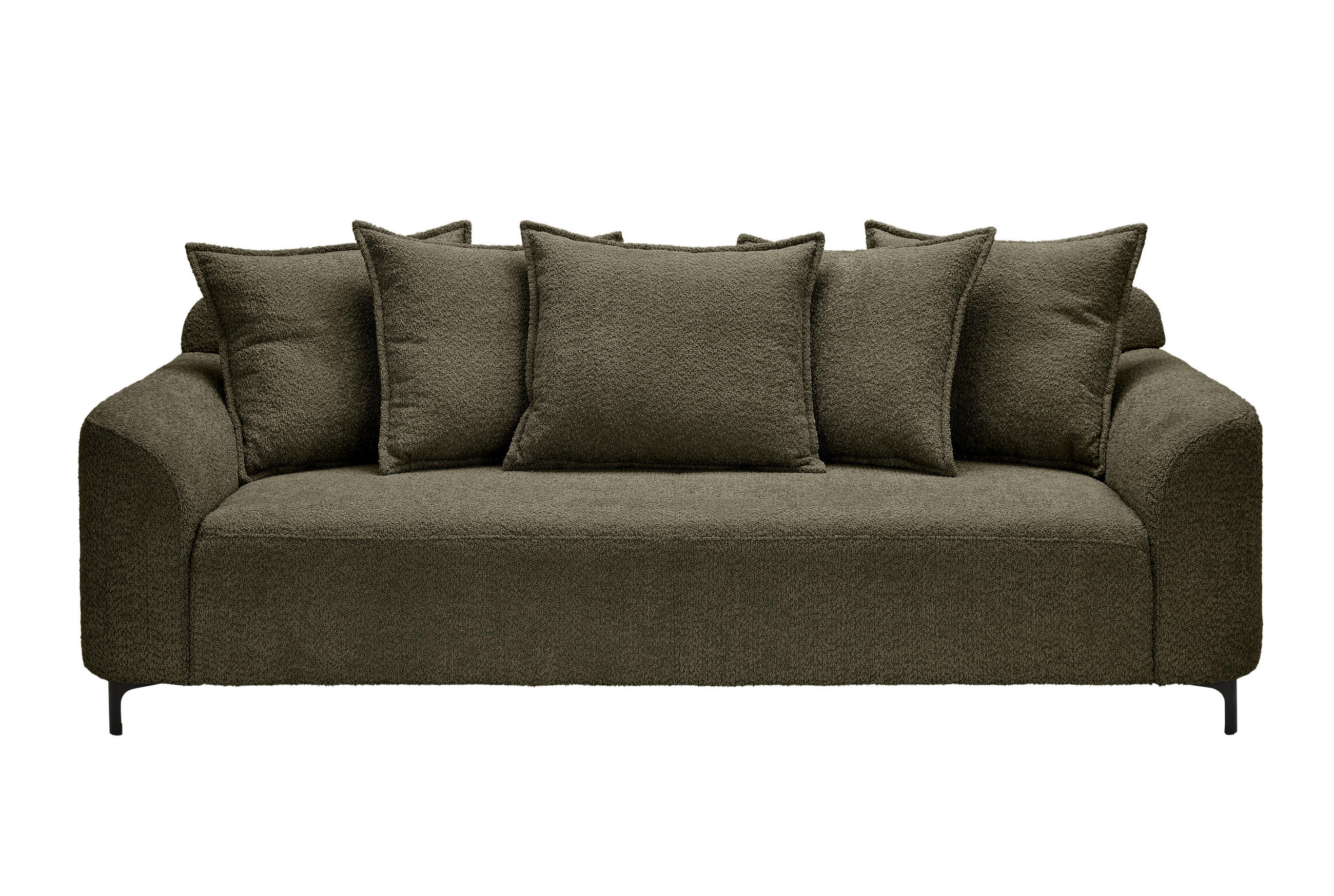 3-SITZER-SOFA Chenille Dunkelgrün  - Dunkelgrün/Schwarz, KONVENTIONELL, Textil/Metall (228/84/99cm) - Carryhome
