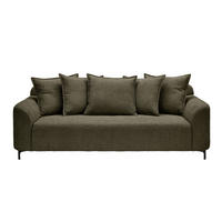 3-SITZER-SOFA Chenille Dunkelgrün  - Dunkelgrün/Schwarz, KONVENTIONELL, Textil/Metall (228/84/99cm) - Carryhome