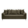 3-SITZER-SOFA  in Chenille Dunkelgrün  - Dunkelgrün/Schwarz, KONVENTIONELL, Textil/Metall (228/84/99cm) - Carryhome