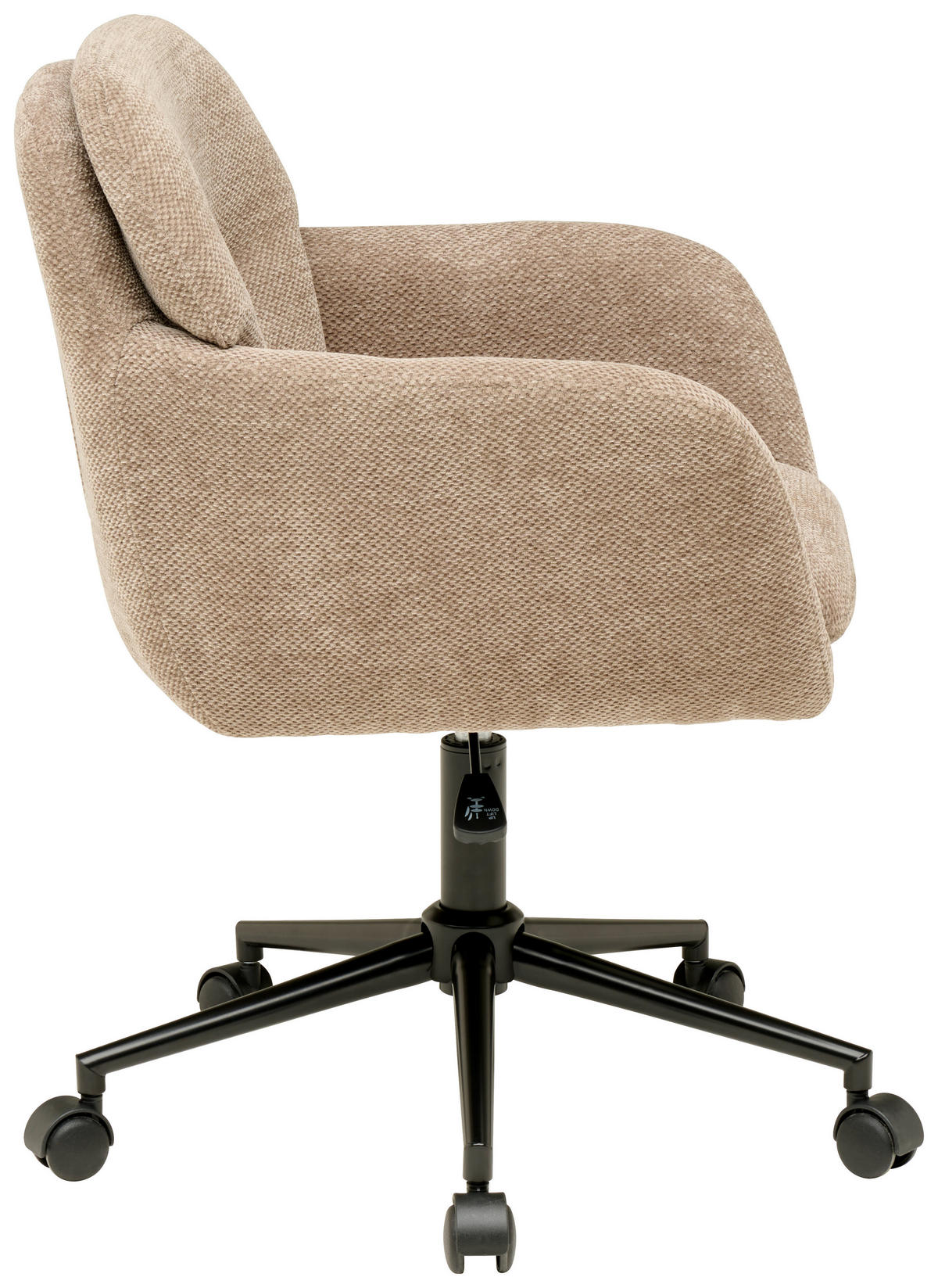 DREHSTUHL  in Webstoff Braun  - Schwarz/Braun, MODERN, Kunststoff/Textil (55/85-95/60cm) - MID.YOU