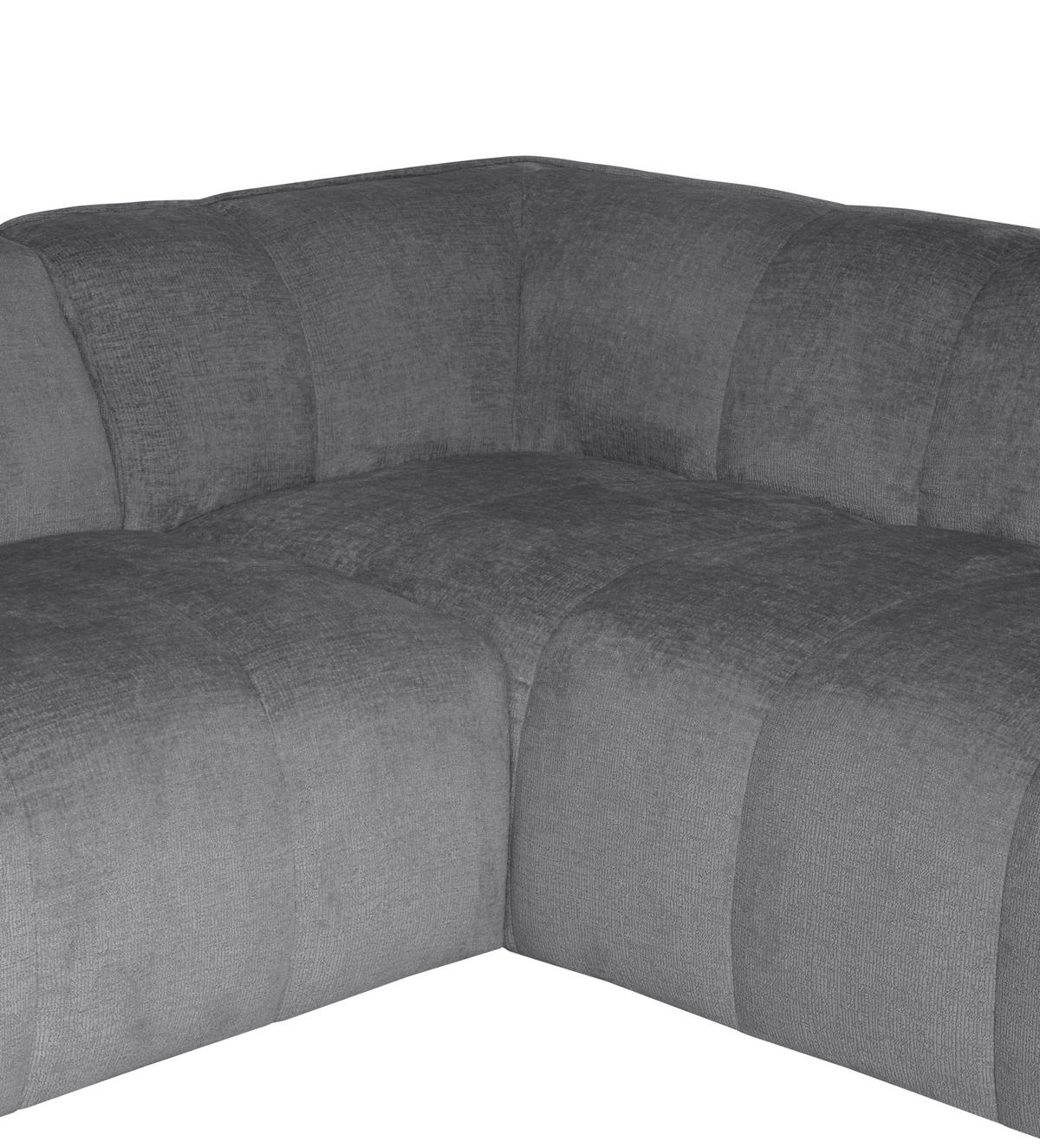 ECKSOFA LIVOLI in Chenille Hellgrau  230/218 cm  - Hellgrau/Schwarz, Design, Textil (230/218cm) - MID.YOU