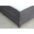 BOXSPRINGBETT 160/200 cm  in Dunkelgrau  - Dunkelgrau/Schwarz, KONVENTIONELL, Textil/Metall (160/200cm) - Carryhome