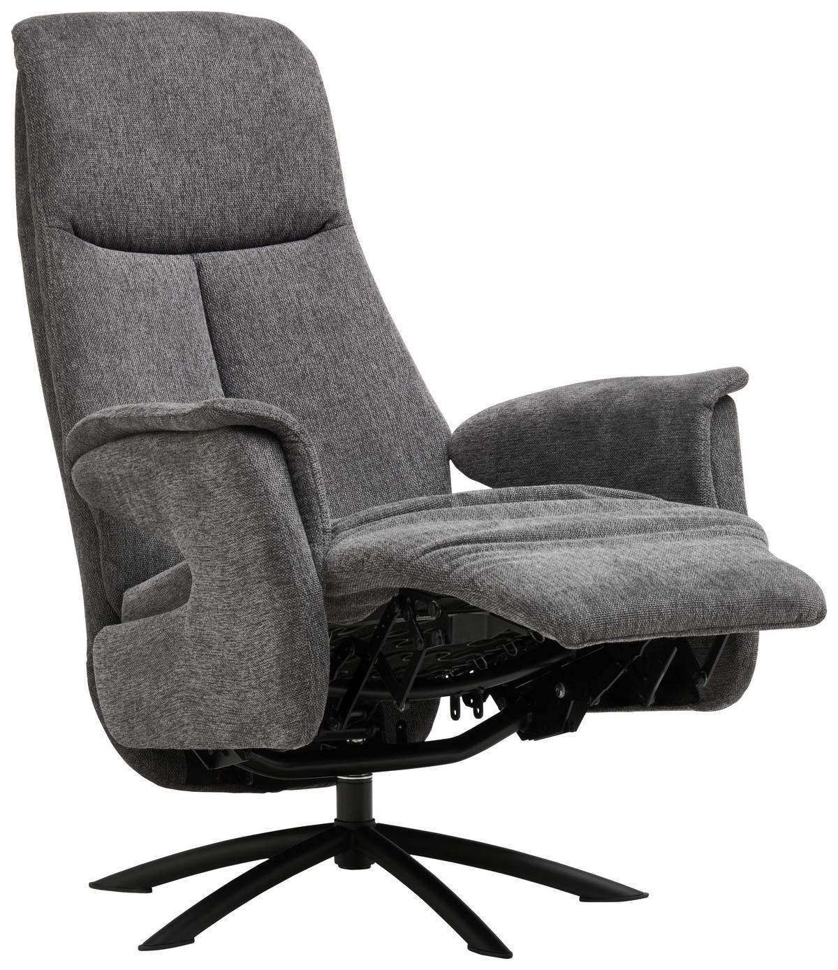 RELAXSESSEL in Textil Anthrazit  - Anthrazit/Schwarz, Design, Textil/Metall (73/108/86cm) - Welnova